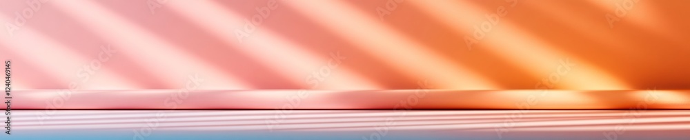 Poster cosmic minimalist aesthetic gradient light waves on curved surface - visual content for trendy desig