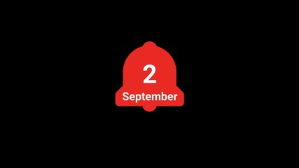 2 September date Notification bell Animation