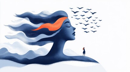 Illustration that represents the concept of Strengthening Mental Health 