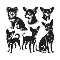 Chihuahua Dog Vector Silhouette - Chihuahua Dog Minimalist Design - Chihuahua Dog Illustration.