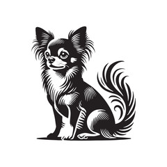 Chihuahua Dog Vector Silhouette - Chihuahua Dog Minimalist Design - Chihuahua Dog Illustration.