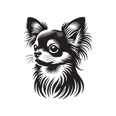 Chihuahua Dog Vector Silhouette - Chihuahua Dog Minimalist Design - Chihuahua Dog Illustration.