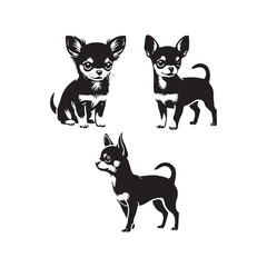 Chihuahua Dog Vector Silhouette - Chihuahua Dog Minimalist Design - Chihuahua Dog Illustration.
