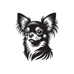 Chihuahua Dog Vector Silhouette - Chihuahua Dog Minimalist Design - Chihuahua Dog Illustration.