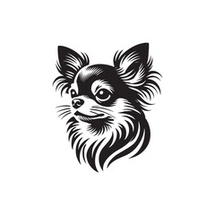 Chihuahua Dog Vector Silhouette - Chihuahua Dog Minimalist Design - Chihuahua Dog Illustration.