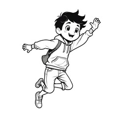 Fototapeta premium An illustration of a boy jumping