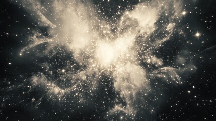 Naklejka premium Cosmic Nebula: A Celestial Tapestry of Stars and Dust