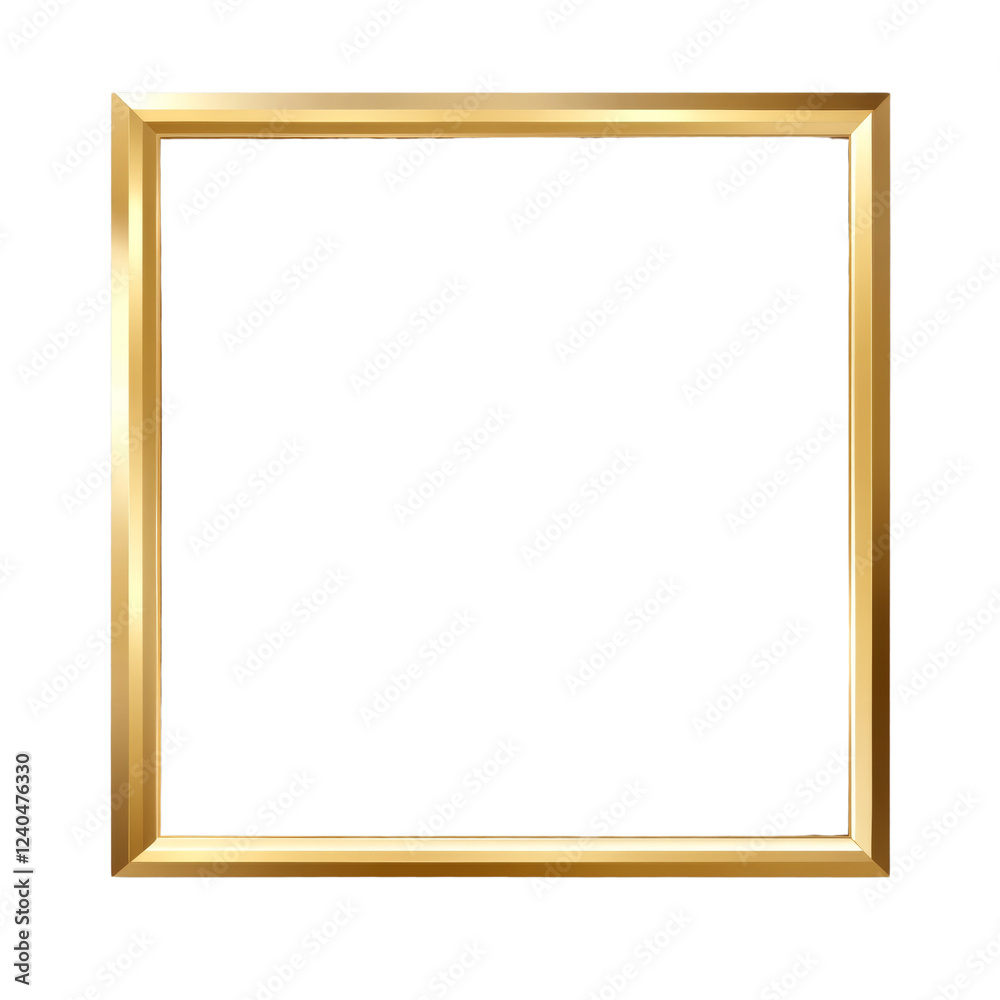 Fototapete the image shows a simple square gold frame isolated against a black background, suitable for various