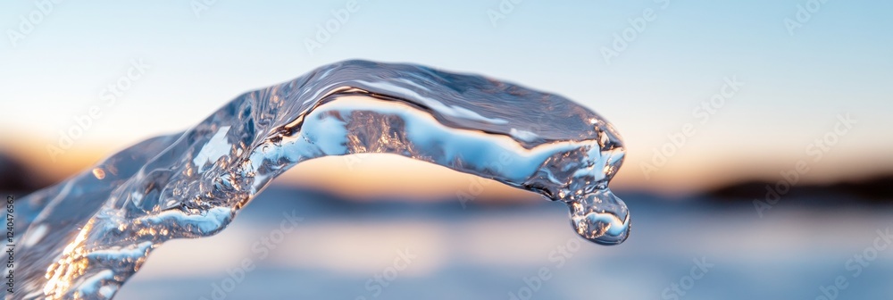 Poster Sleek Digital Finance Visualization Crystal Wave Symbolizing Cryptocurrency Mining and Blockchain on Cool Toned Data Center Background for Futuristic Tech Marketing