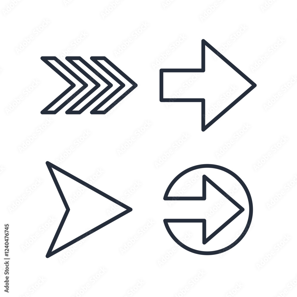 Aufkleber arrow icon symbol vector sign isolated on white background illustration for graphic and web design