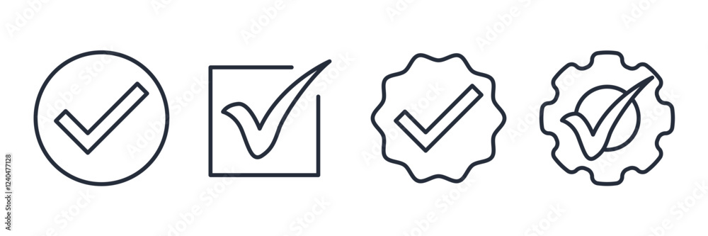 Leinwandbilder checkmark icon symbol vector sign isolated on white background illustration for graphic and web desi
