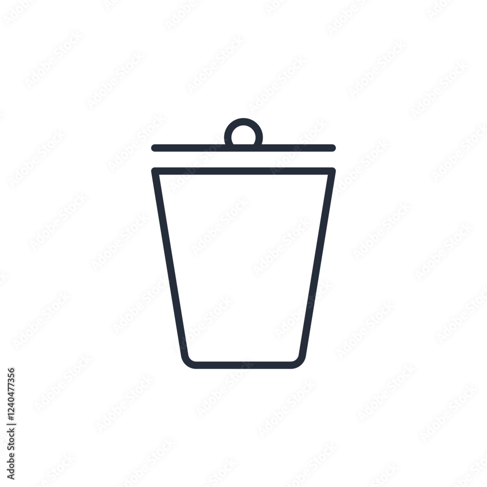 Poster Trash or Delete icon symbol vector sign isolated on white background illustration for graphic and web design