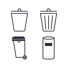 Trash or Delete icon symbol vector sign isolated on white background illustration for graphic and web design