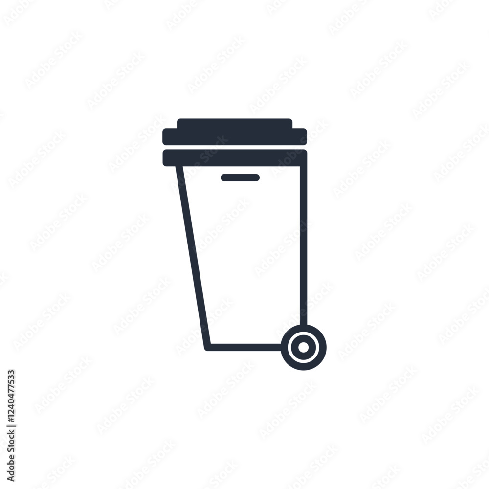 Poster Trash or Delete icon symbol vector sign isolated on white background illustration for graphic and web design