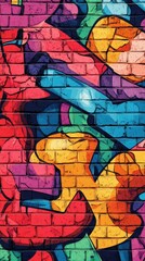 Colorful Graffiti Art on a Brick Wall