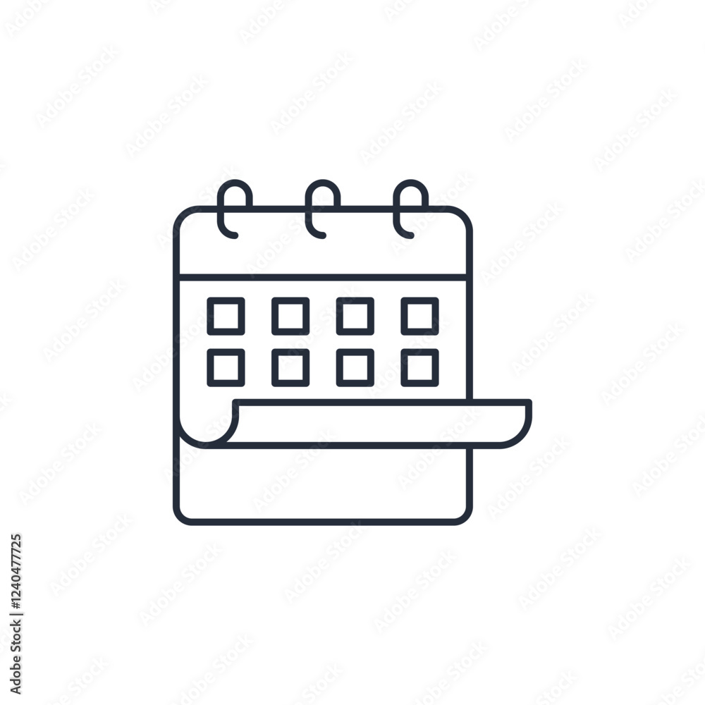 Poster calendar icon symbol vector sign isolated on white background illustration for graphic and web desig