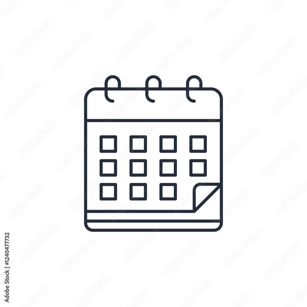 Poster calendar icon symbol vector sign isolated on white background illustration for graphic and web desig