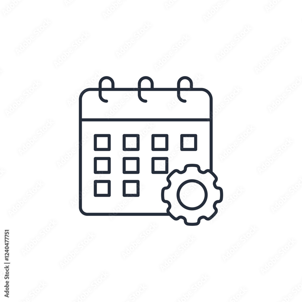 Poster calendar icon symbol vector sign isolated on white background illustration for graphic and web desig