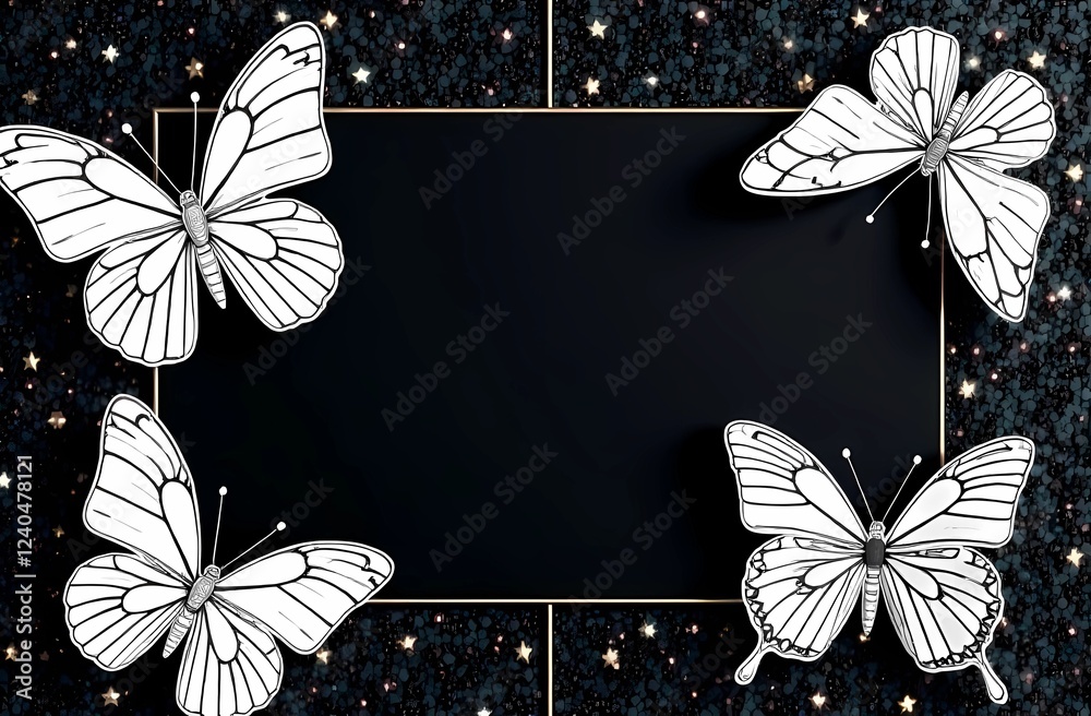 Poster background with butterflies