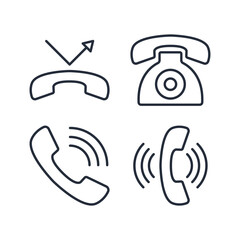 Phone call icon symbol vector sign isolated on white background illustration for graphic and web design