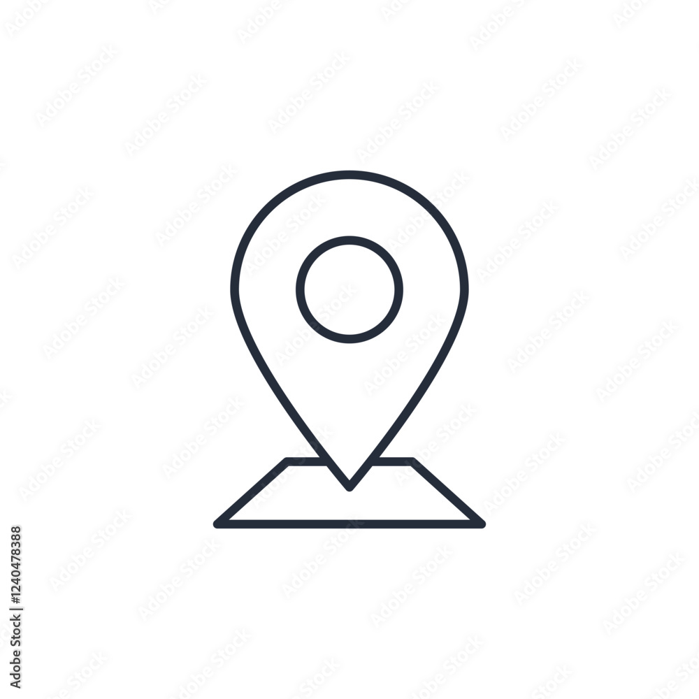 Poster location pin icon symbol vector sign isolated on white background illustration for graphic and web d