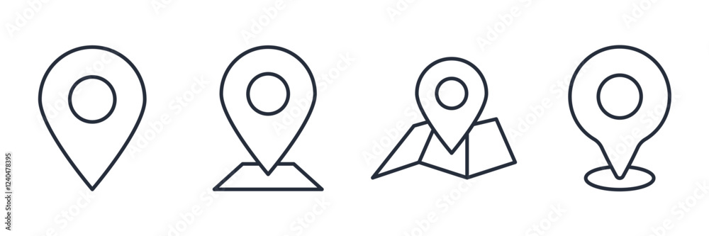 Poster location pin icon symbol vector sign isolated on white background illustration for graphic and web d