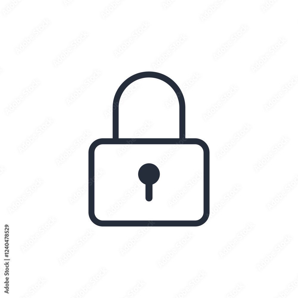Aufkleber padlock icon symbol vector sign isolated on white background illustration for graphic and web design