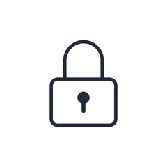 padlock icon symbol vector sign isolated on white background illustration for graphic and web design