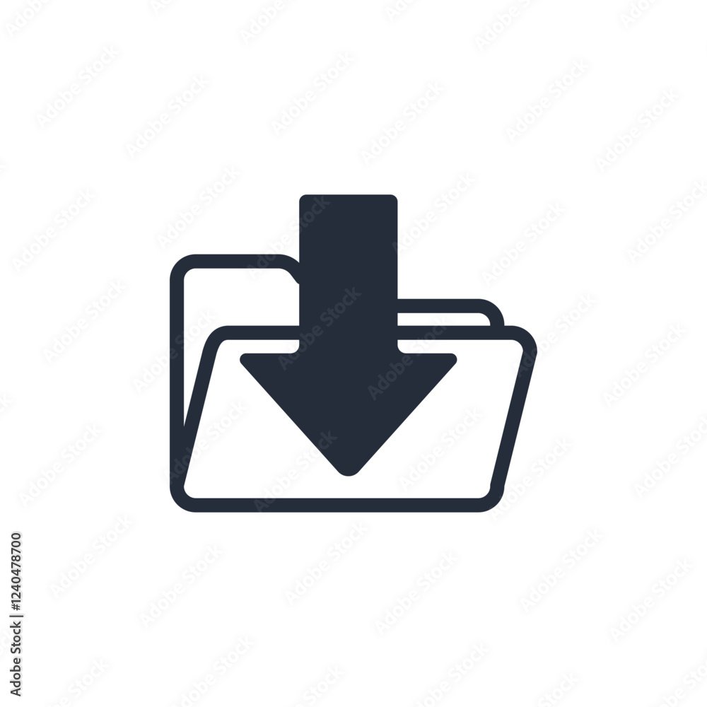 Poster download icon symbol vector sign isolated on white background illustration for graphic and web desig