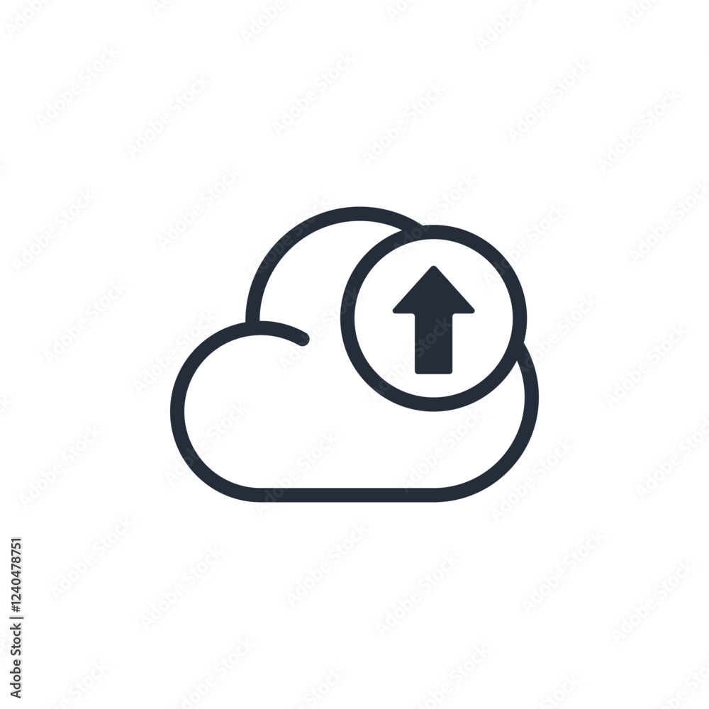 Poster Upload icon symbol vector sign isolated on white background illustration for graphic and web design