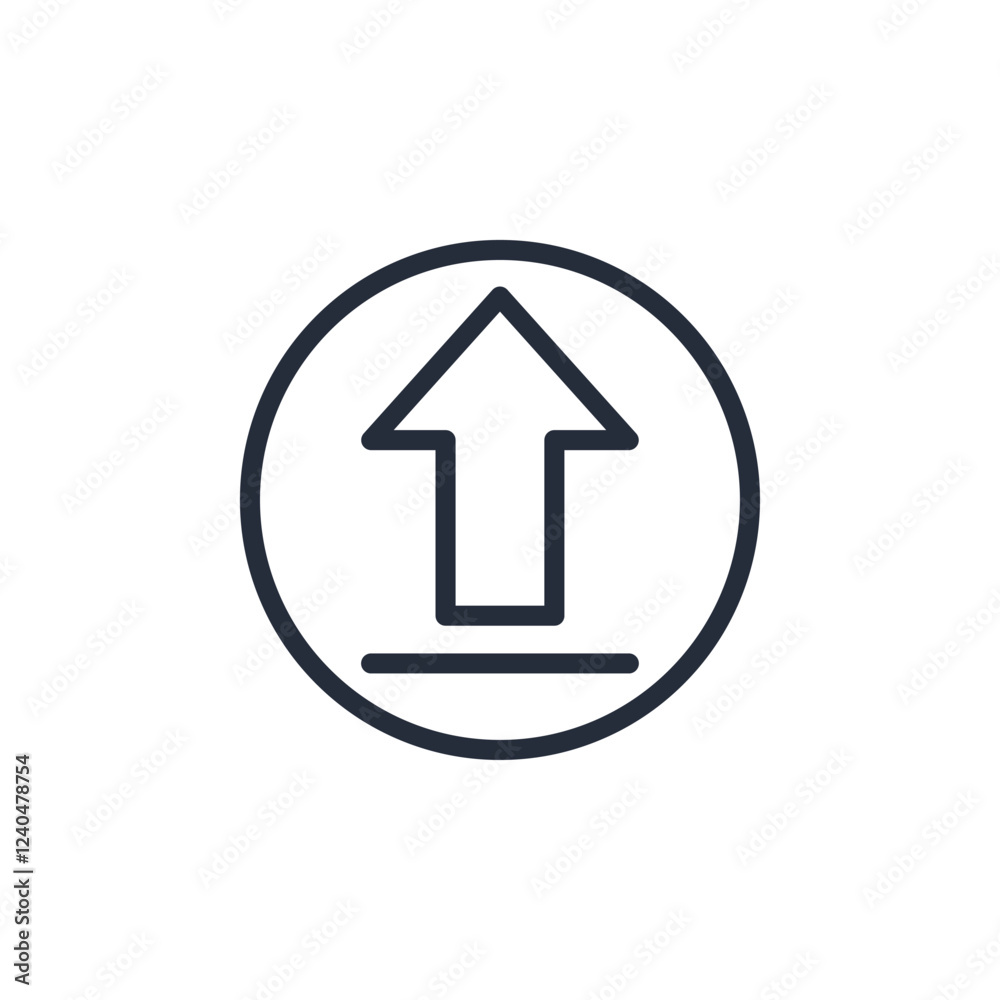 Poster Upload icon symbol vector sign isolated on white background illustration for graphic and web design