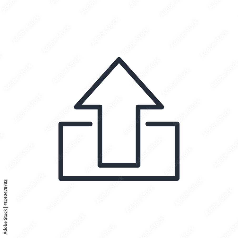 Poster Upload icon symbol vector sign isolated on white background illustration for graphic and web design