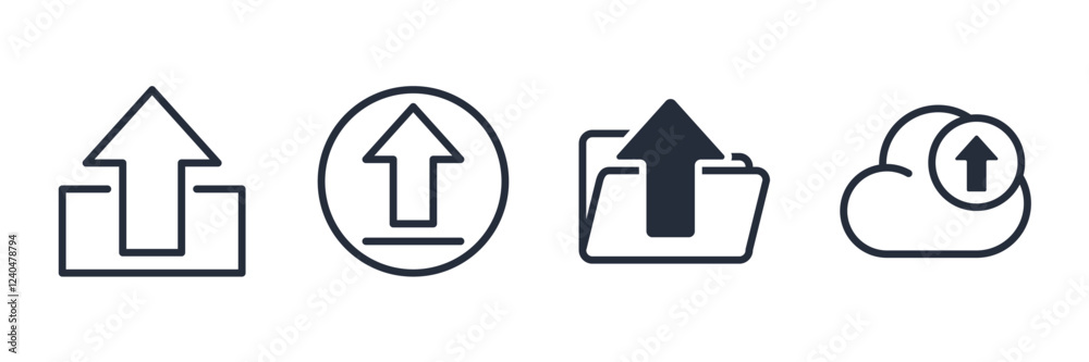 Leinwandbilder upload icon symbol vector sign isolated on white background illustration for graphic and web design
