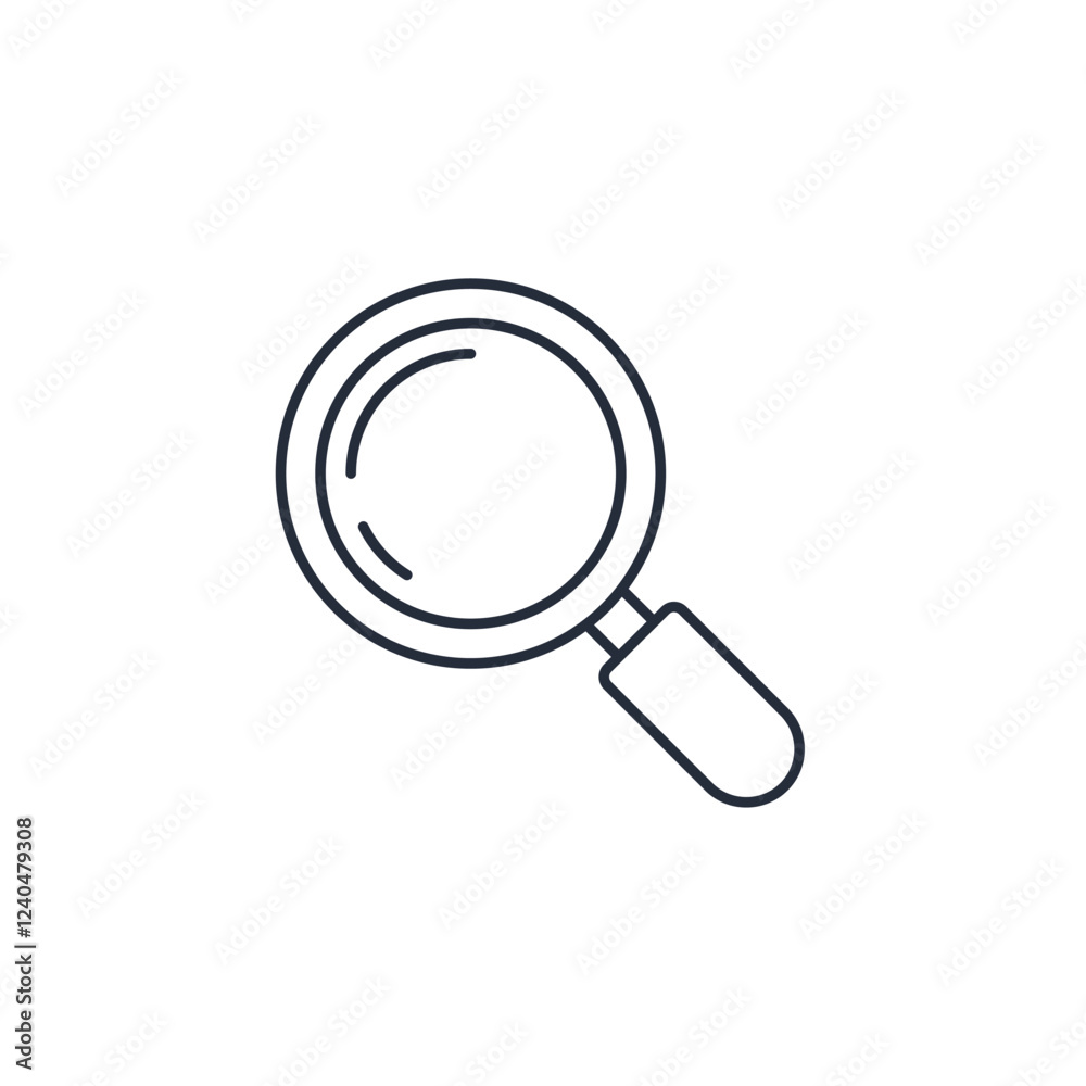 Poster magnifying glass icon symbol vector sign isolated on white background illustration for graphic and w