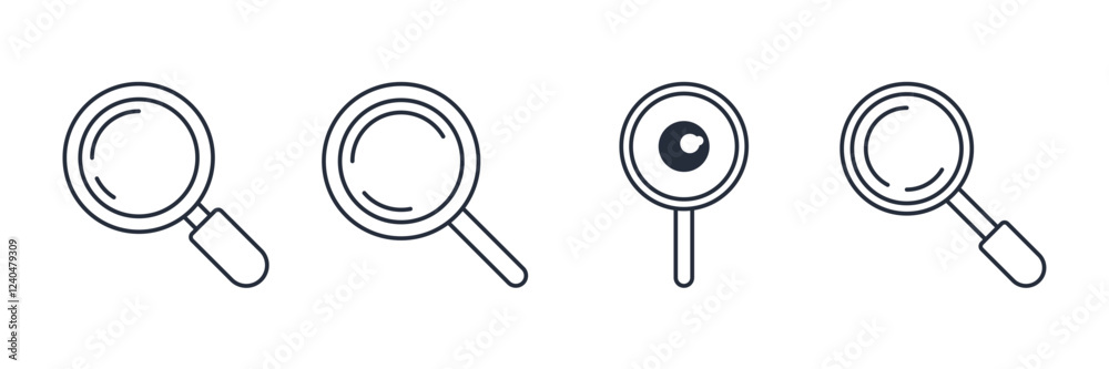 Leinwandbilder simple set magnifying glass icon template color editable. search pack symbol vector sign isolated on