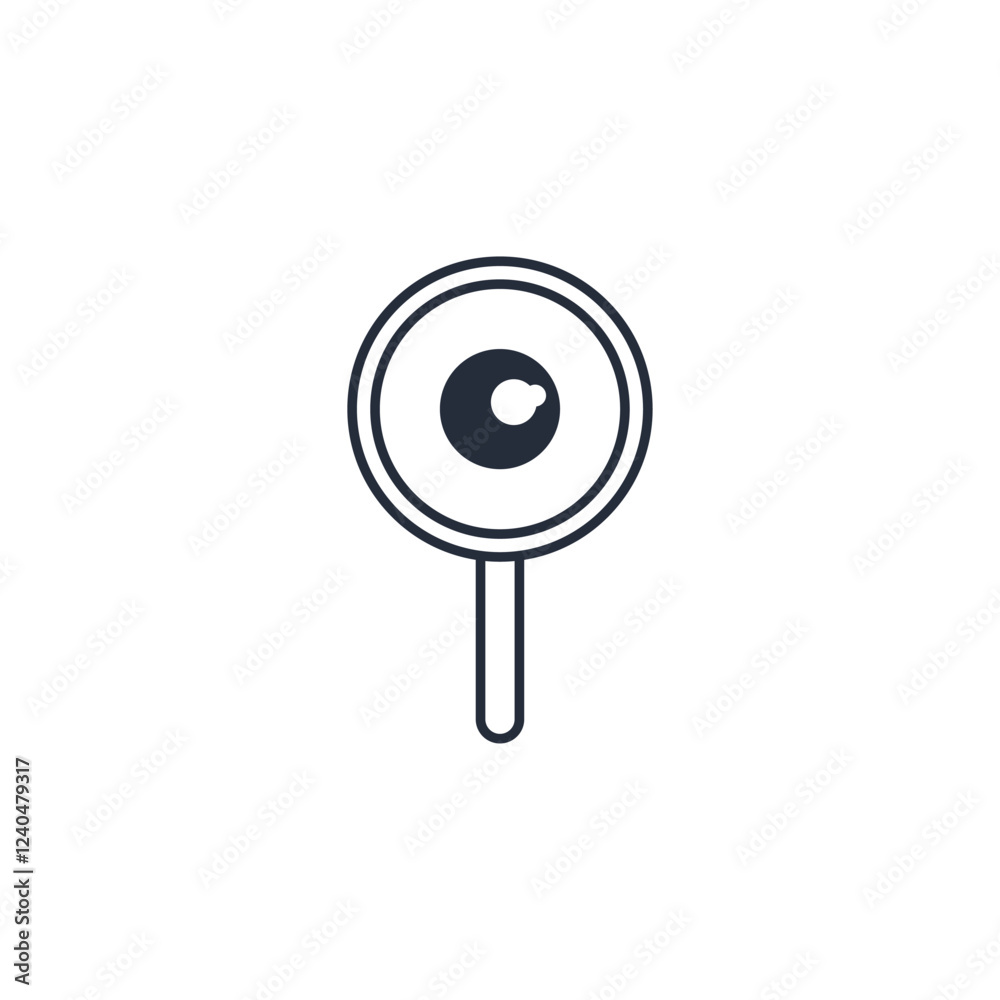 Poster magnifying glass icon symbol vector sign isolated on white background illustration for graphic and w