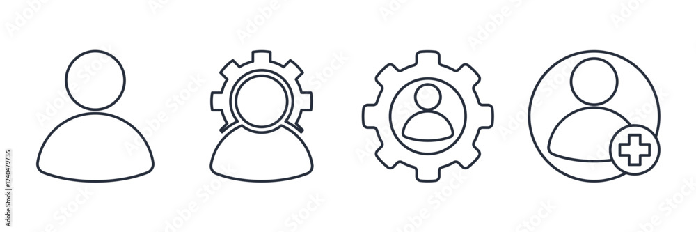 Poster Simple Set User icon template color editable. Profile pack symbol vector sign isolated on white background illustration for graphic and web design