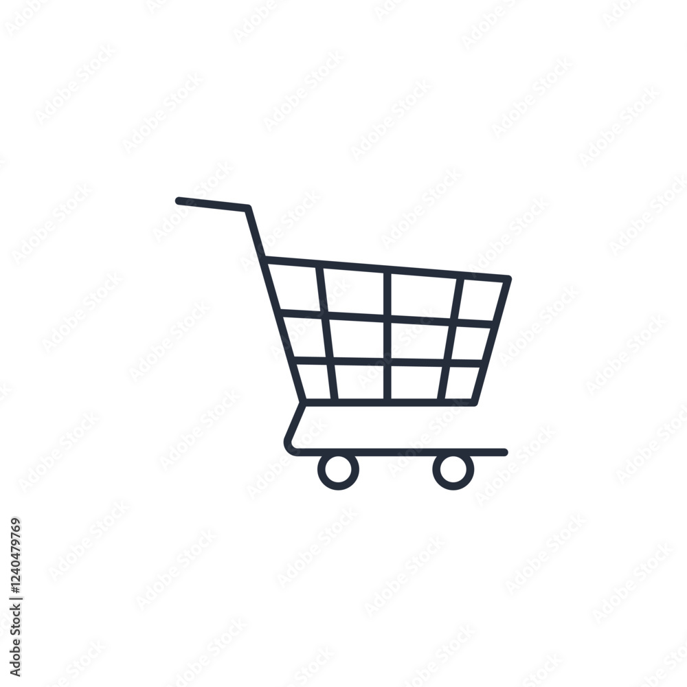 Poster shopping cart icon symbol vector sign isolated on white background illustration for graphic and web 