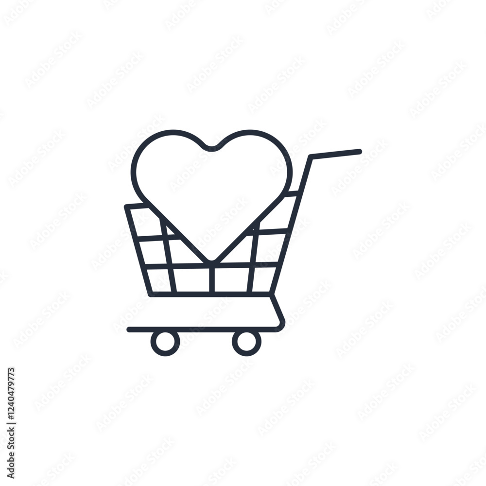 Poster shopping cart icon symbol vector sign isolated on white background illustration for graphic and web 