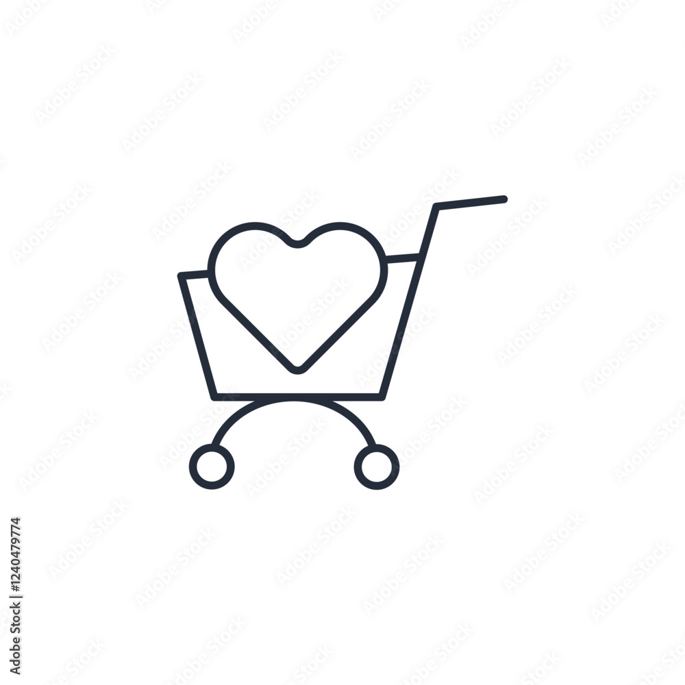 Poster shopping cart icon symbol vector sign isolated on white background illustration for graphic and web 