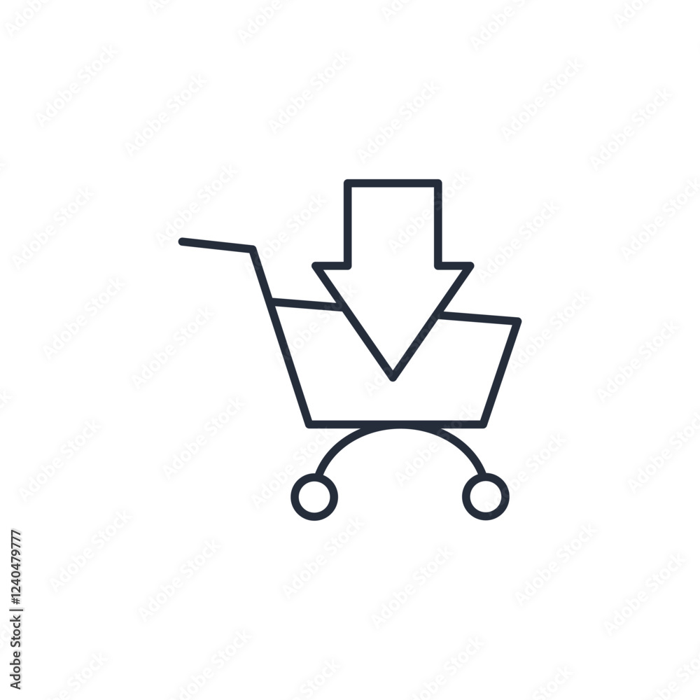 Poster shopping cart icon symbol vector sign isolated on white background illustration for graphic and web 