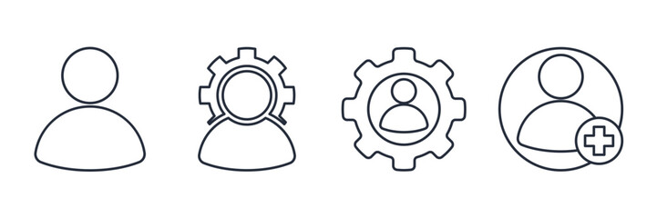 Simple Set User icon template color editable. Profile pack symbol vector sign isolated on white background illustration for graphic and web design