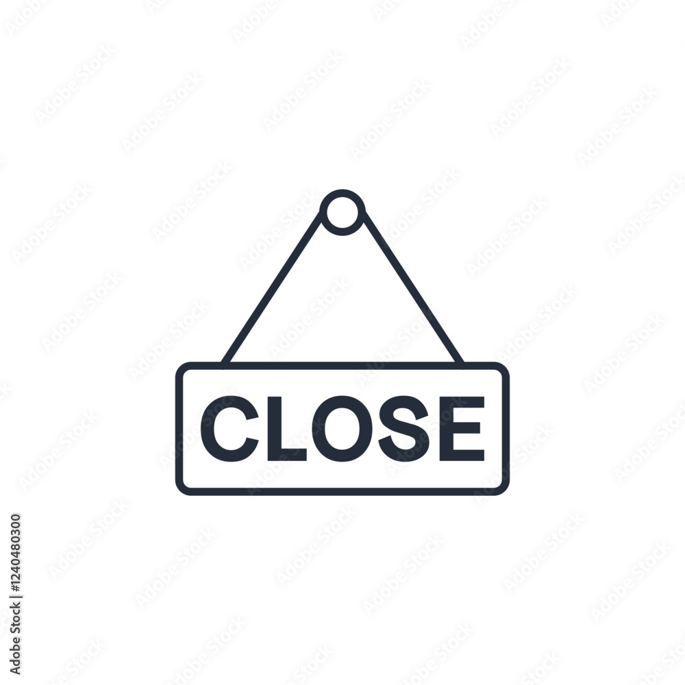 Poster close icon symbol vector sign isolated on white background illustration for graphic and web design