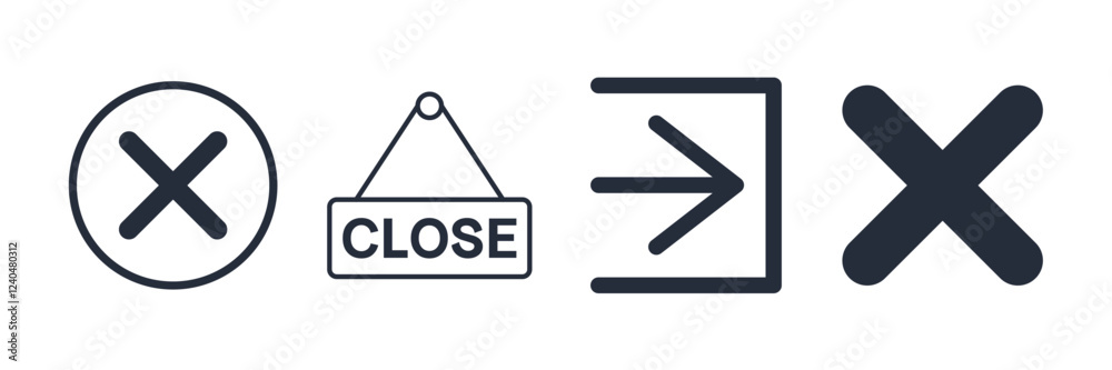 Aufkleber Close icon symbol vector sign isolated on white background illustration for graphic and web design