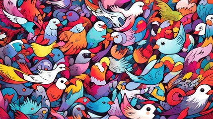 illustration of an abstract background with birds