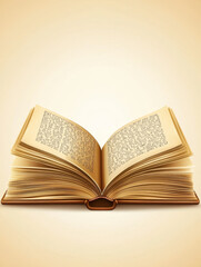 Obraz premium Open antique book, aged pages, knowledge, wisdom, literature.