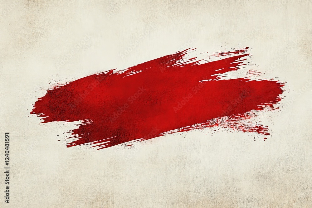 Poster abstract red brushstroke on textured background conveying bold creative expression and artistic flai