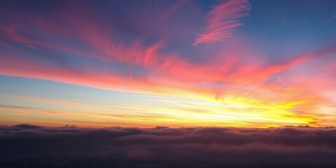 Obraz premium Shimmering, iridescent colors dancing across the sky at dawn, freigestellt, clouds