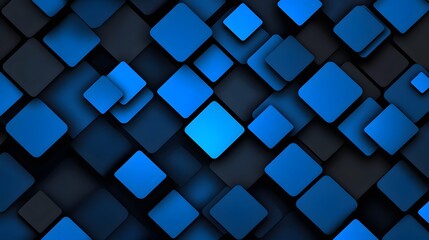 Abstract Blue and Dark Square Pattern Background