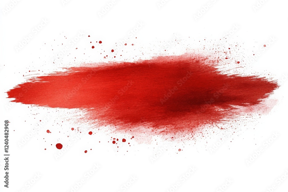 Aufkleber bold red paint splash with dynamic texture and vibrant strokes on white background